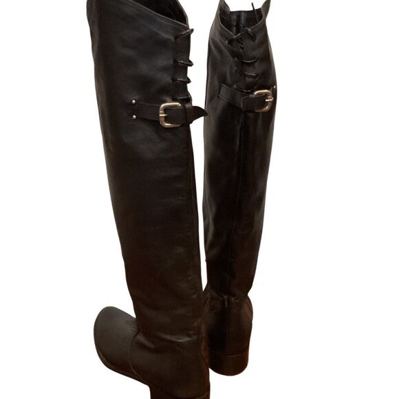 Eden Shoes black leather Over The Knee back buckle EU 37 Italy - Picture 4 of 12